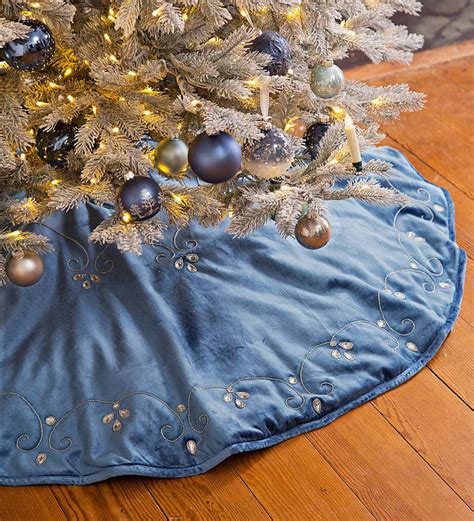 blue christmas tree skirts